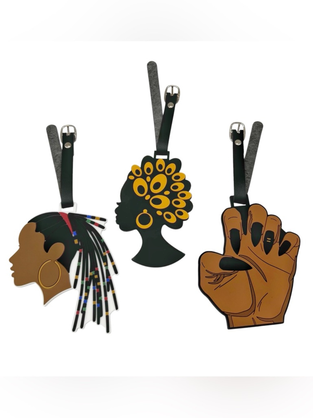 New African American Black Tribal Girl Power Luggage Bag Tags